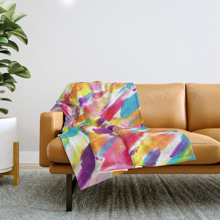 Fruity and Colorful Abstract Painting Throw Blanket Gallery Image 1
