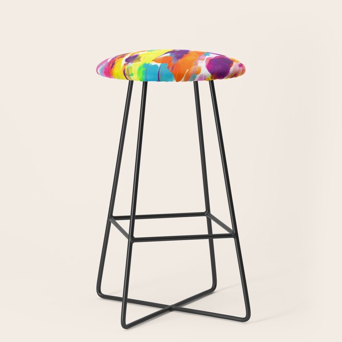 Fruity and Colorful Abstract Painting Stool Gallery Image 1