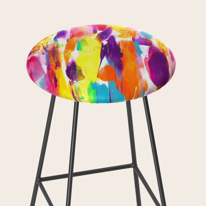 Fruity and Colorful Abstract Painting Stool Gallery Image 2