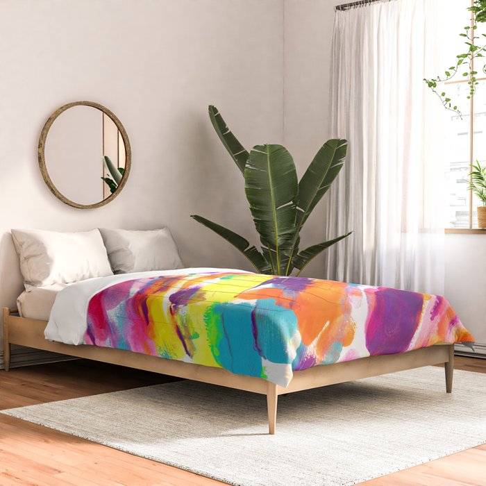 Fruity and Colorful Abstract Painting Comforter Gallery Image 2