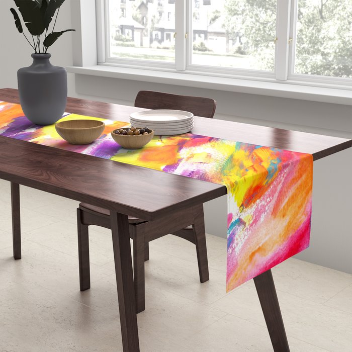 Fruity and Colorful Abstract Painting Table Runner Gallery Image 2