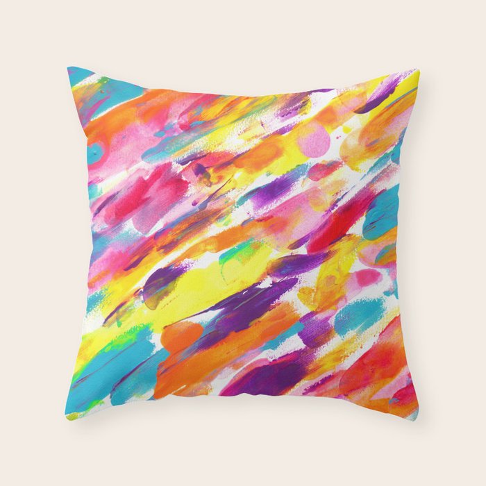 Fruity and Colorful Abstract Painting Throw Pillow Gallery Image 6