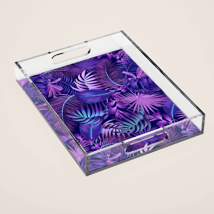 Tropical Leaf Pattern Acrylic Tray Gallery Image 1
