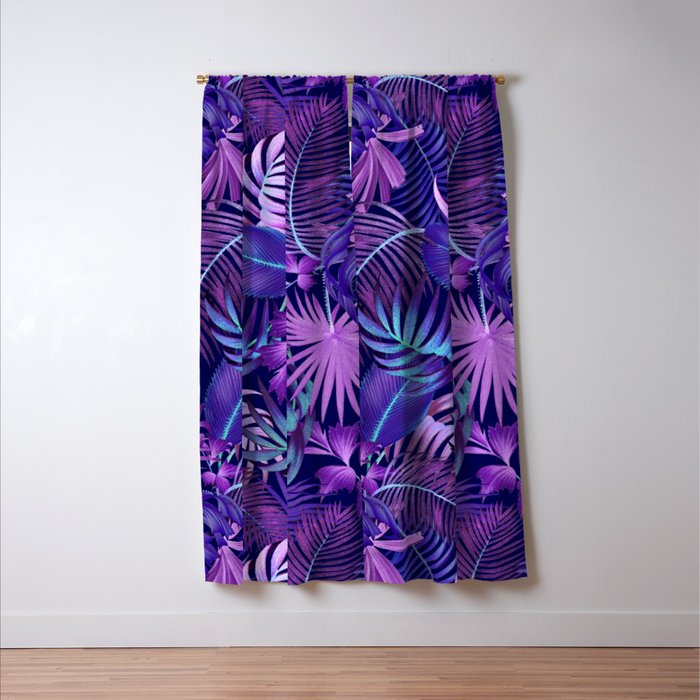 Tropical Leaf Pattern Window Curtain Gallery Image 3