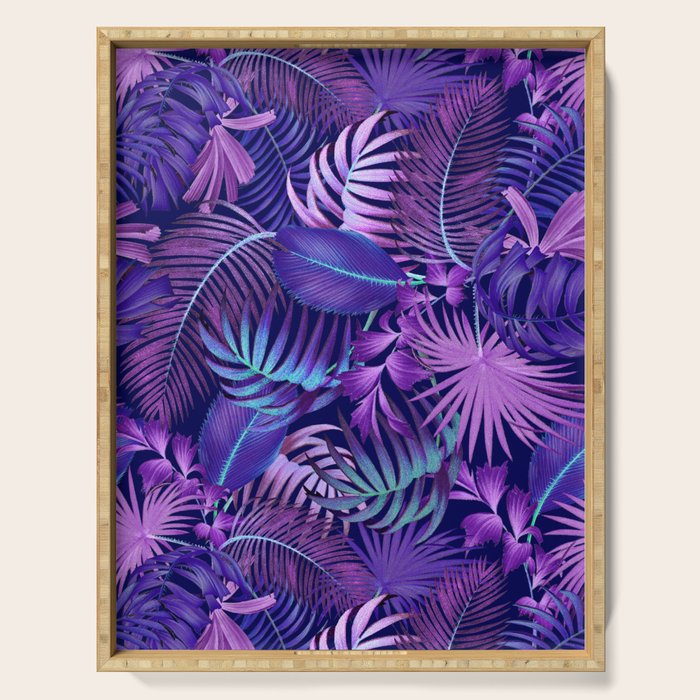 Tropical Leaf Pattern Serving Tray Gallery Image 1