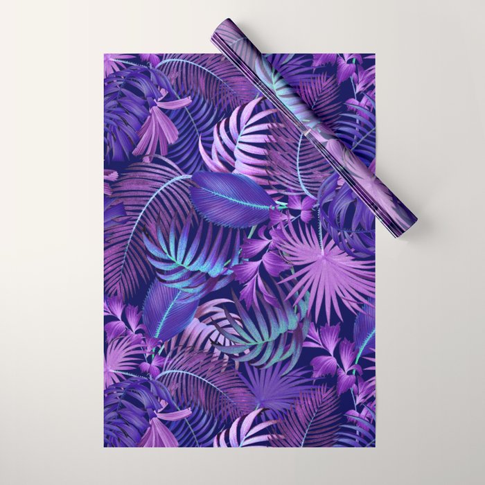 Tropical Leaf Pattern Wrapping Paper Gallery Image 1