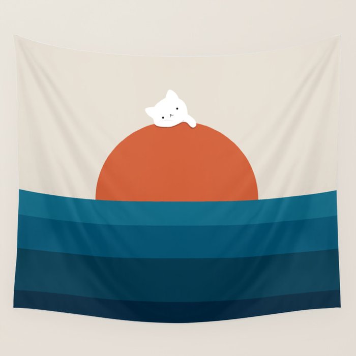 Cat Landscape 169 Wall Tapestry Gallery Image 1