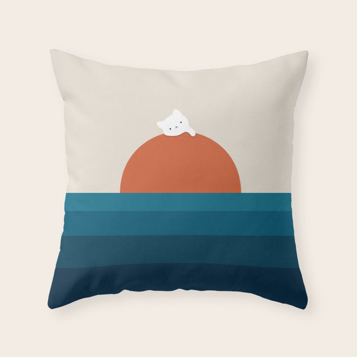 Cat Landscape 169 Throw Pillow Gallery Image 1