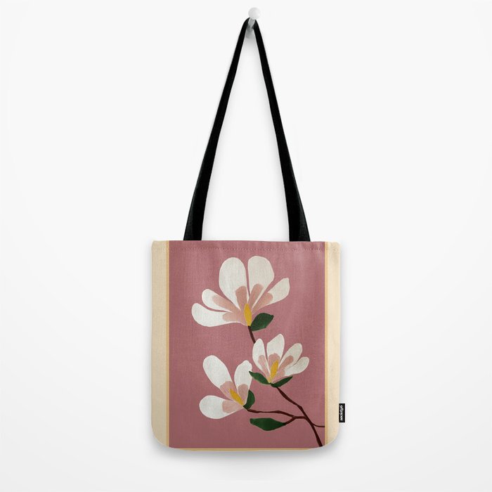 Pink Magnolia Flowers Tote Bag Gallery Image 2