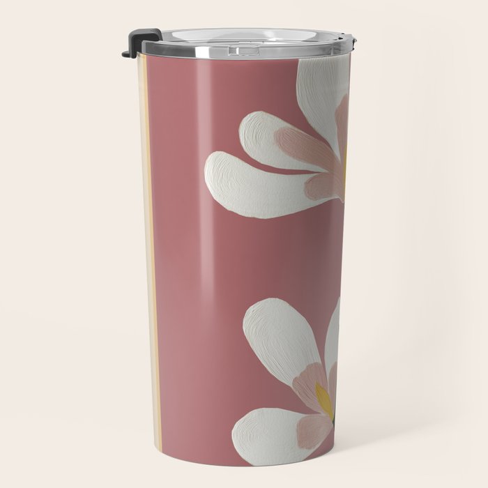 Pink Magnolia Flowers Travel Mug Gallery Image 3