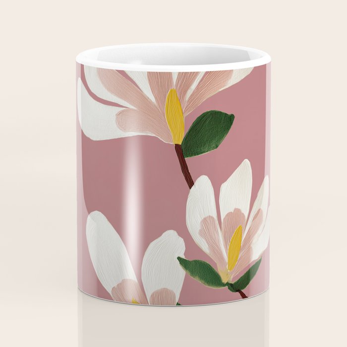 Pink Magnolia Flowers Coffee Mug Gallery Image 4