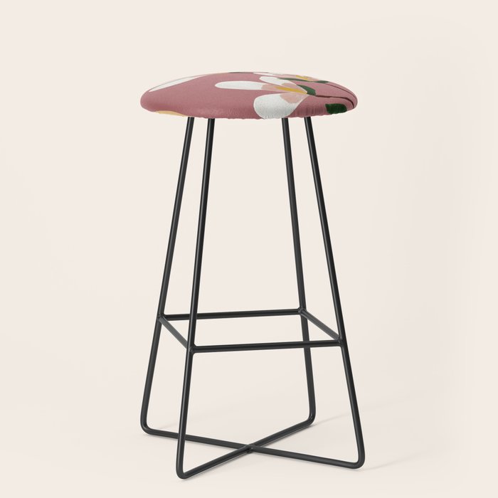 Pink Magnolia Flowers Stool Gallery Image 1