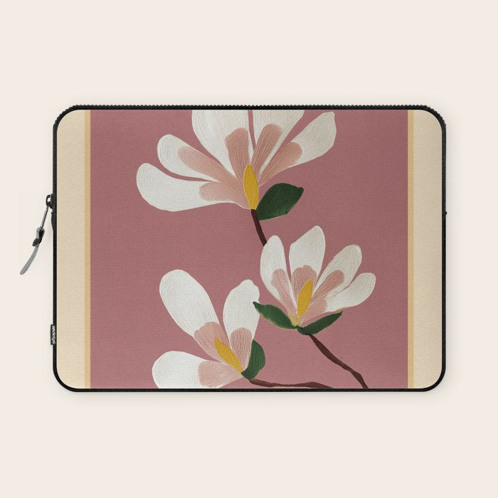 Pink Magnolia Flowers Laptop Sleeve Gallery Image 1