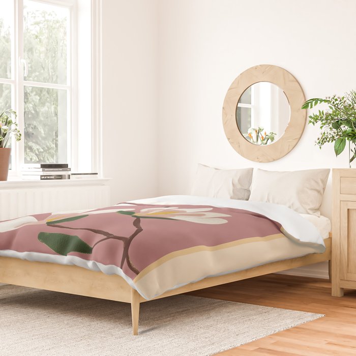 Pink Magnolia Flowers Duvet Cover Gallery Image 2