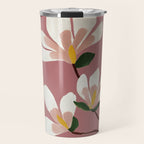 Pink Magnolia Flowers Travel Mug Gallery Image 1