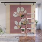 Pink Magnolia Flowers Wall Mural Gallery Image 1