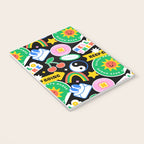 Retro cartoon sticker label pattern Notebook Gallery Image 3