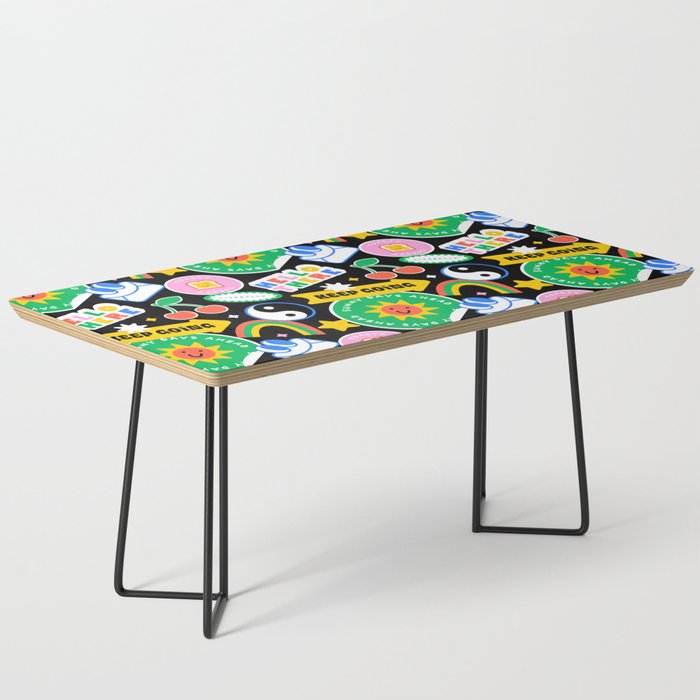 Retro cartoon sticker label pattern Coffee Table Gallery Image 1