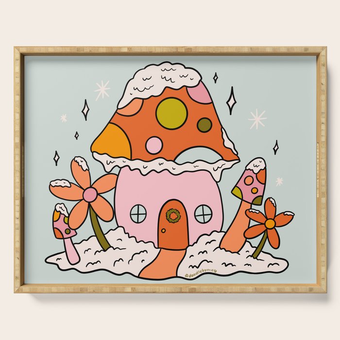 Mushroom Cottage Serving Tray Gallery Image 1
