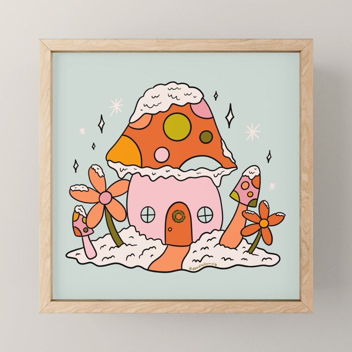 Mushroom Cottage Mini Art Print Gallery Image 1