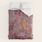 Garden Vegetables & Fresh Fruit in Grey & Rust Comforter Gallery Image 6