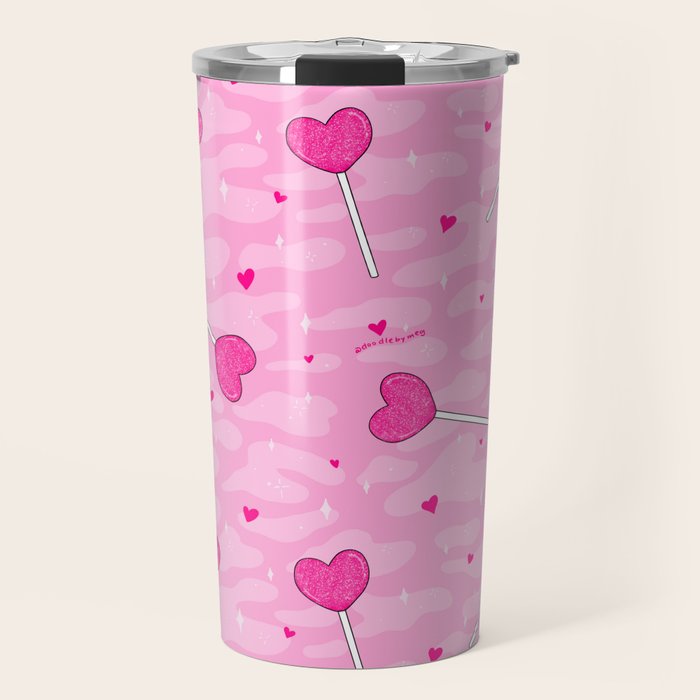 Valentine Lollipop Print Travel Mug Gallery Image 1