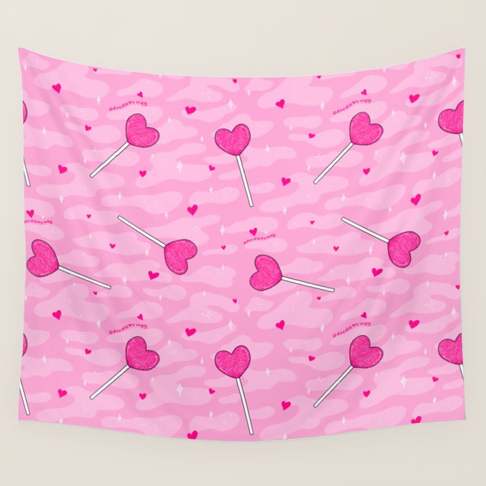 Valentine Lollipop Print Wall Tapestry Gallery Image 4