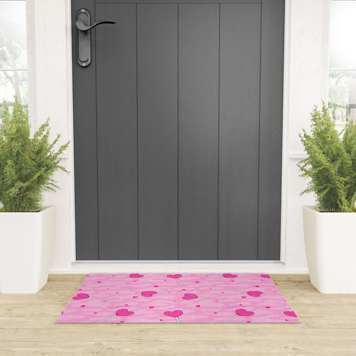 Valentine Lollipop Print Welcome Mat Gallery Image 3
