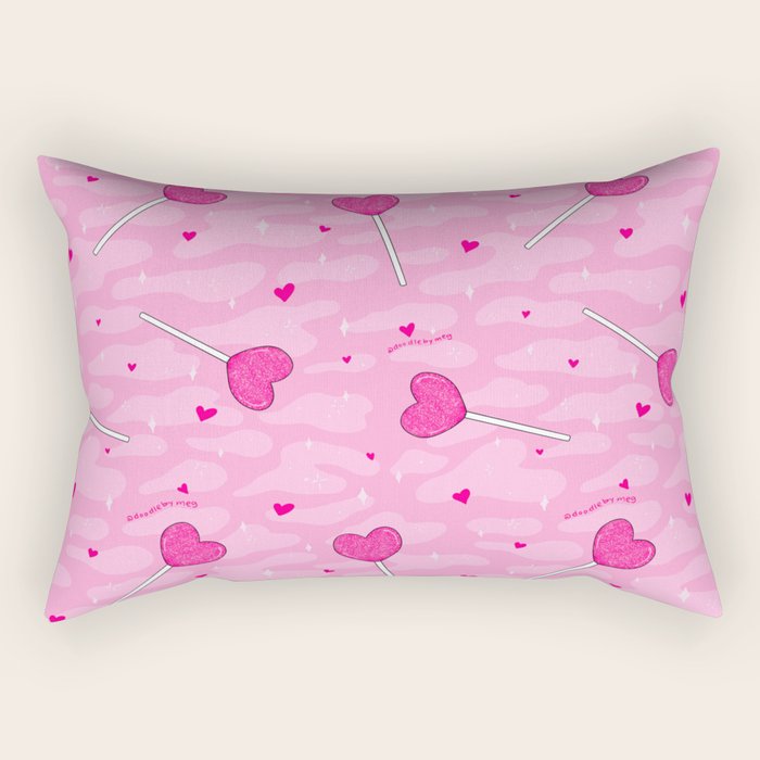 Valentine Lollipop Print Rectangular Pillow Gallery Image 1