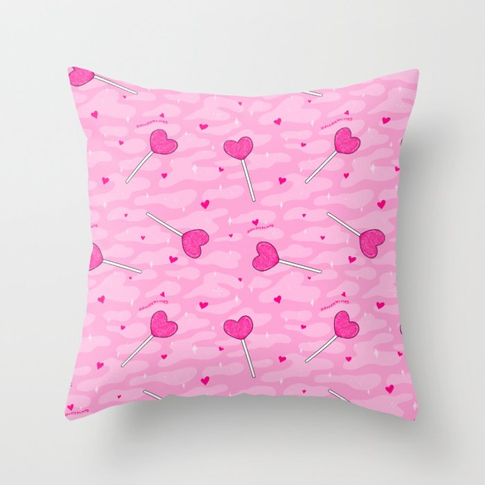 Valentine Lollipop Print Throw Pillow Gallery Image 6