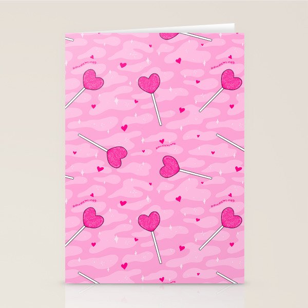 Valentine Lollipop Print Stationery Card Gallery Image 1