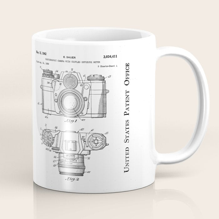 Camera Patent - Photography Art - Black Chalkboard Coffee Mug Gallery Image 1