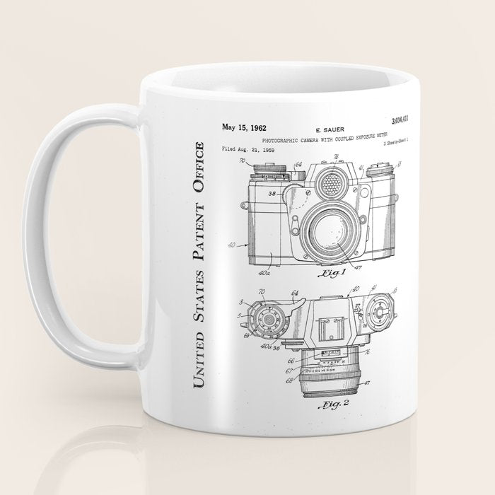 Camera Patent - Photography Art - Black Chalkboard Coffee Mug Gallery Image 3