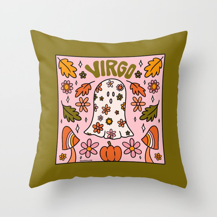 Virgo Ghost Throw Pillow Gallery Image 6