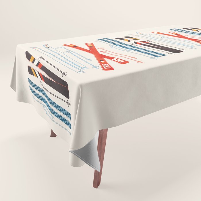Retro Ski Illustration Tablecloth