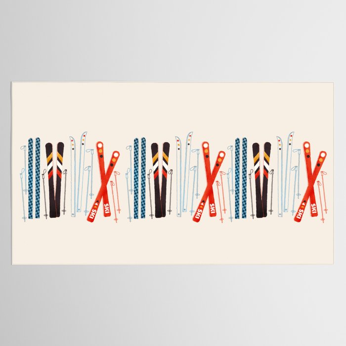 Retro Ski Illustration Tablecloth Gallery Image 2