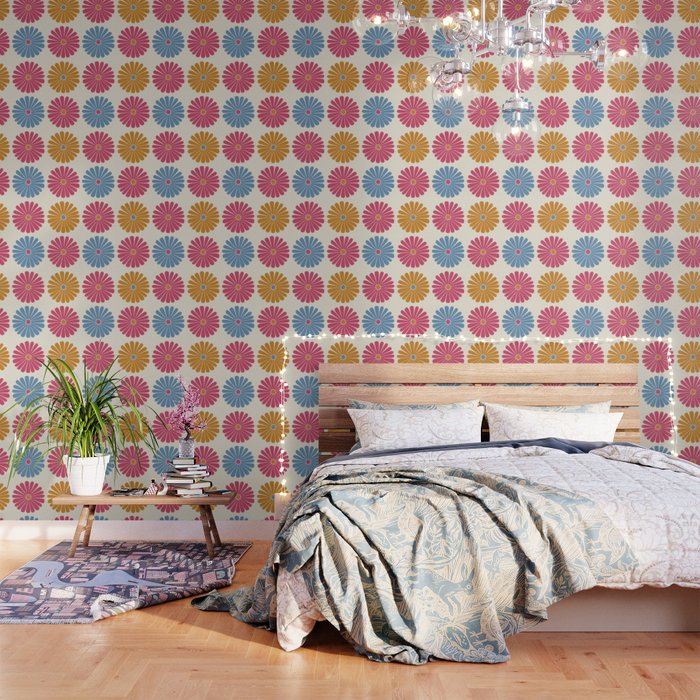 Retro Summer Daisies V Wallpaper Gallery Image 1