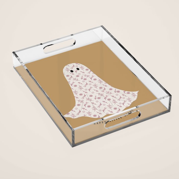Halloween Floral Ghost Acrylic Tray Gallery Image 1