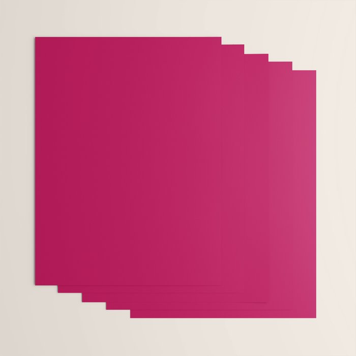 NOW BERRY GLOSS Solid Color Plain Red Shade  and Mindfulness Minimalist Word Art  Wrapping Paper Gallery Image 3