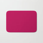 NOW BERRY GLOSS Solid Color Plain Red Shade  and Mindfulness Minimalist Word Art  Bath Mat Gallery Image 1