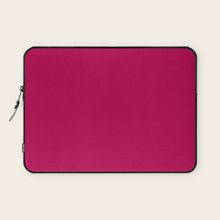 NOW BERRY GLOSS Solid Color Plain Red Shade  and Mindfulness Minimalist Word Art  Laptop Sleeve Gallery Image 1