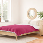 NOW BERRY GLOSS Solid Color Plain Red Shade  and Mindfulness Minimalist Word Art  Duvet Cover Gallery Image 2