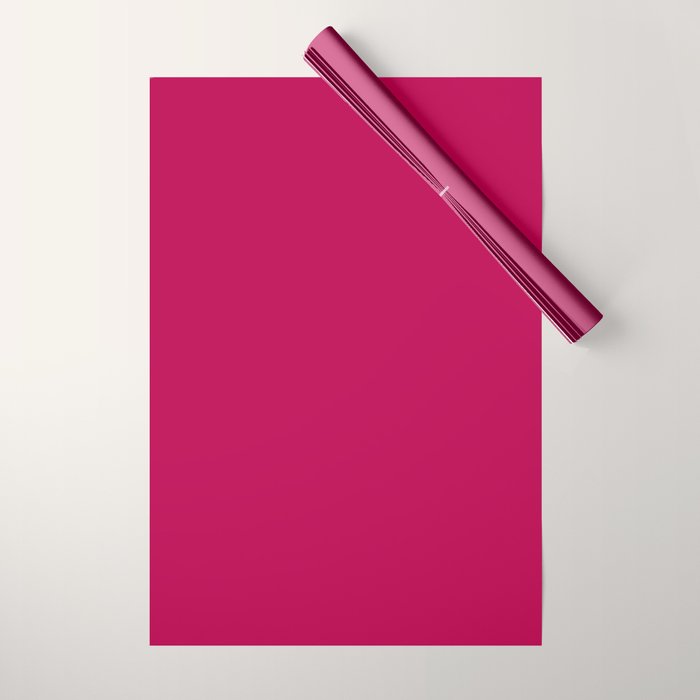 NOW BERRY GLOSS Solid Color Plain Red Shade  and Mindfulness Minimalist Word Art  Wrapping Paper Gallery Image 1