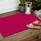 NOW BERRY GLOSS Solid Color Plain Red Shade  and Mindfulness Minimalist Word Art  Outdoor Rug Gallery Image 2