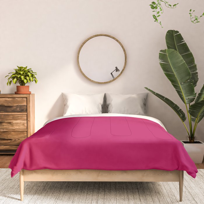 NOW BERRY GLOSS Solid Color Plain Red Shade  and Mindfulness Minimalist Word Art  Comforter Gallery Image 3