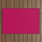 NOW BERRY GLOSS Solid Color Plain Red Shade  and Mindfulness Minimalist Word Art  Outdoor Rug Gallery Image 1