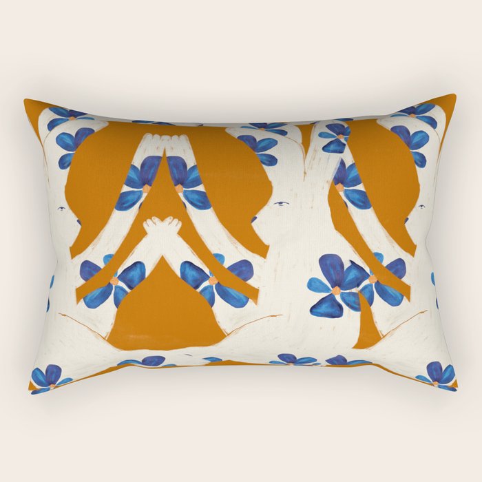 Rabbits Bloom Rectangular Pillow Gallery Image 2