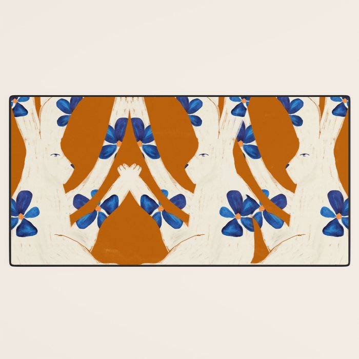 Rabbits Bloom Desk Mat Gallery Image 3