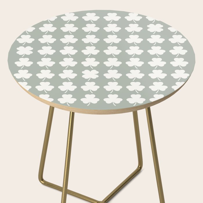 Clovers XXXV Neutral Green Botanical Pattern Side Table Gallery Image 2