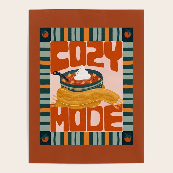 Cozy Mode tomato soup - retro food poster Poster Gallery Image 1